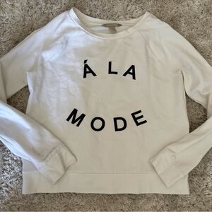 Banana Republic A la mode White Sweatshirt Sweater Long Sleeve Size Small